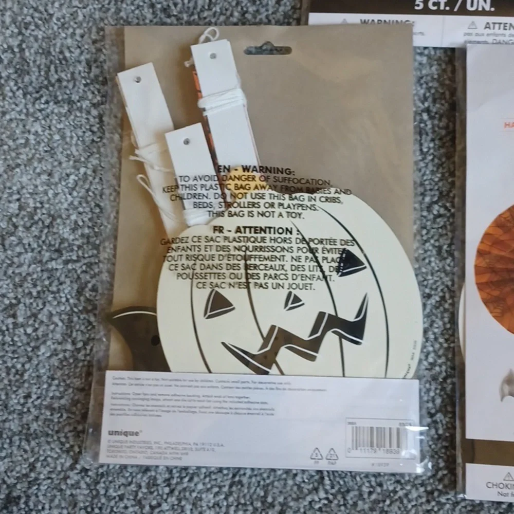 3 New Packs 5 Count Halloween Hanging Decorations